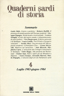 Quaderni sardi di storia 4. Luglio 1983-Giugno 1984